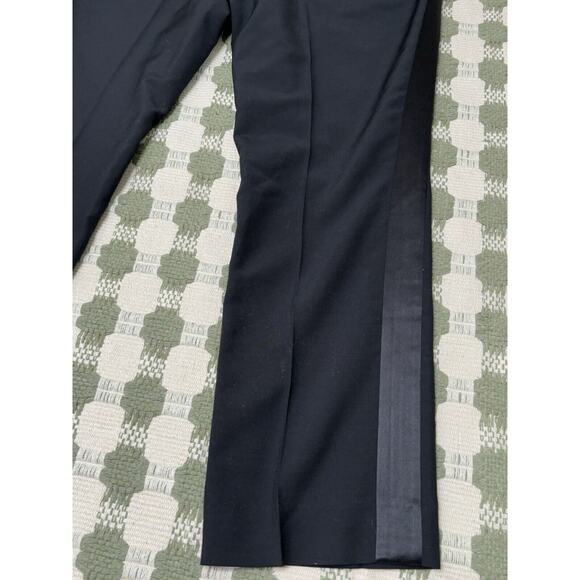 Burberry London Black Straight Leg Uniform Dress Pants -Satin Side Line Sz 56 - Picture 7 of 15